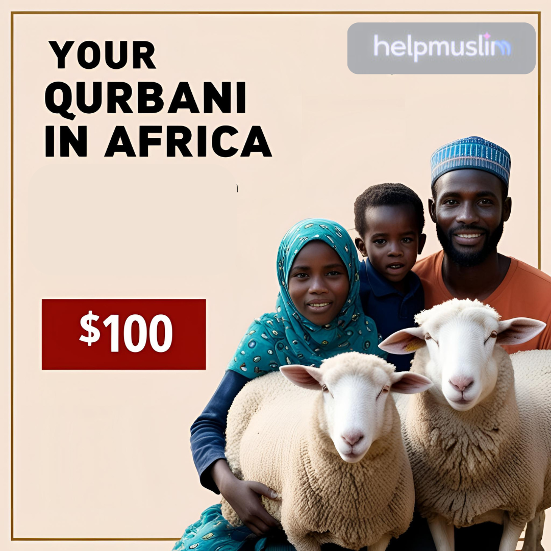 African family receiving Qurbani meat during Eid